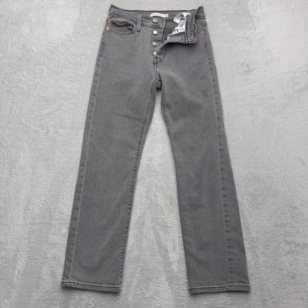 Levi's Jeans Womens 26 Gray Wedgie Straight Button Fly High Rise Denim Pants